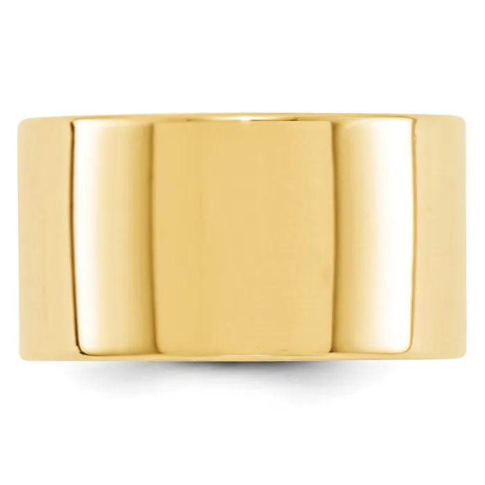 Rings Goldia Solid 18K Yellow Gold 12mm Light Weight Flat MensWomens Wedding Band Ring Size 135 Rings Goldia Solid 18K Yellow Gold 12mm Light Weight Flat MensWomens Wedding Band Ring Size 135