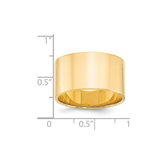 Rings Goldia Solid 18K Yellow Gold 12mm Light Weight Flat MensWomens Wedding Band Ring Size 135 Rings Goldia Solid 18K Yellow Gold 12mm Light Weight Flat MensWomens Wedding Band Ring Size 135