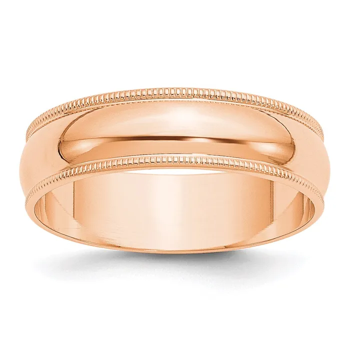 Rings Goldia Solid 18K Yellow Gold Rose Gold 6mm Light Weight Milgrain Half Round MensWomens Wedding Band Ring Size 7 Rings Goldia Solid 18K Yellow Gold Rose Gold 6mm Light Weight Milgrain Half Round MensWomens Wedding Band Ring Size 7