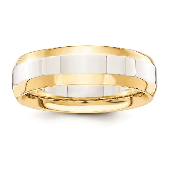 Rings Goldia Solid 18K Yellow Gold TwoTone 6mm Domed Size 6 Wedding MensWomens Wedding Band Ring Rings Goldia Solid 18K Yellow Gold TwoTone 6mm Domed Size 6 Wedding MensWomens Wedding Band Ring