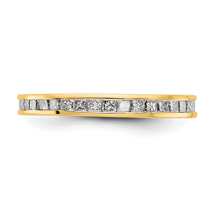 Rings Goldia Solid Real 14k Polished 1ct Princess Channel Set CZ Eternity Wedding Band Ring