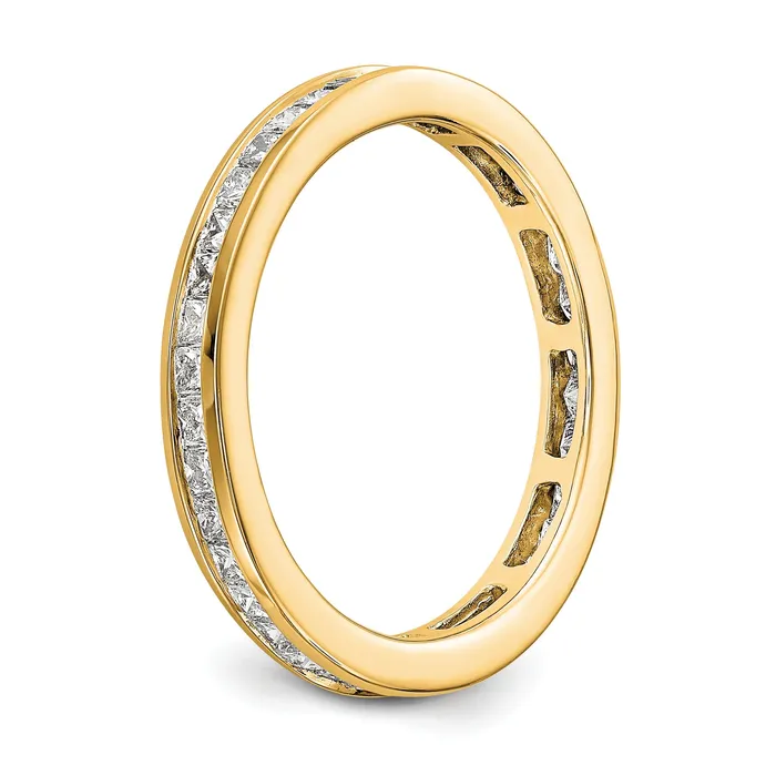 Rings Goldia Solid Real 14k Polished 1ct Princess Channel Set CZ Eternity Wedding Band Ring