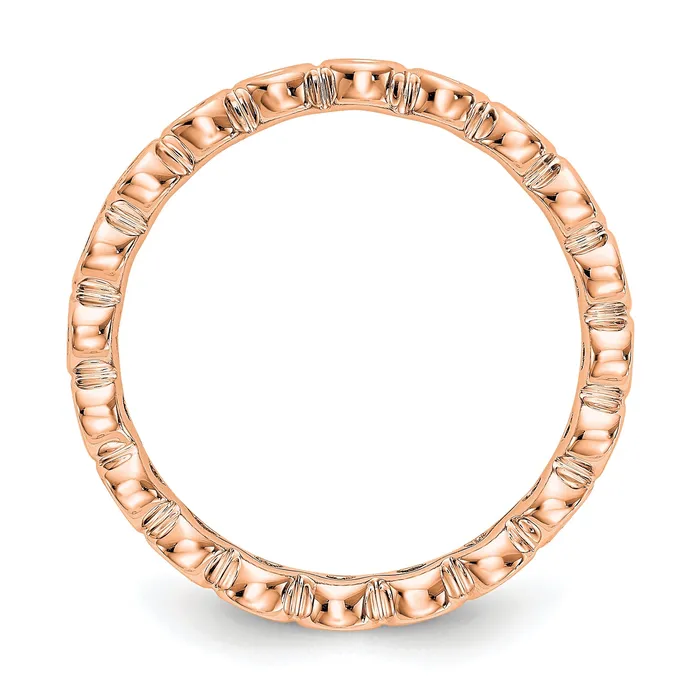 Rings Goldia Solid Real 14k Rose Gold Polished 12ct Bezel Set CZ Eternity Wedding Band Ring