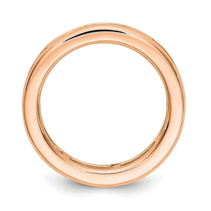 Rings Goldia Solid Real 14k Rose Gold Polished 2ct Channel Set CZ Eternity Wedding Band Ring