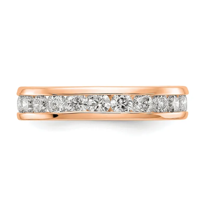 Rings Goldia Solid Real 14k Rose Gold Polished 2ct Channel Set CZ Eternity Wedding Band Ring