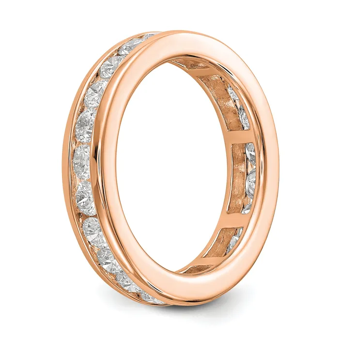 Rings Goldia Solid Real 14k Rose Gold Polished 2ct Channel Set CZ Eternity Wedding Band Ring