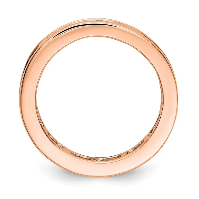 Rings Goldia Solid Real 14k Rose Gold Polished 2ct Princess Channel Set CZ Eternity Wedding Band Ring
