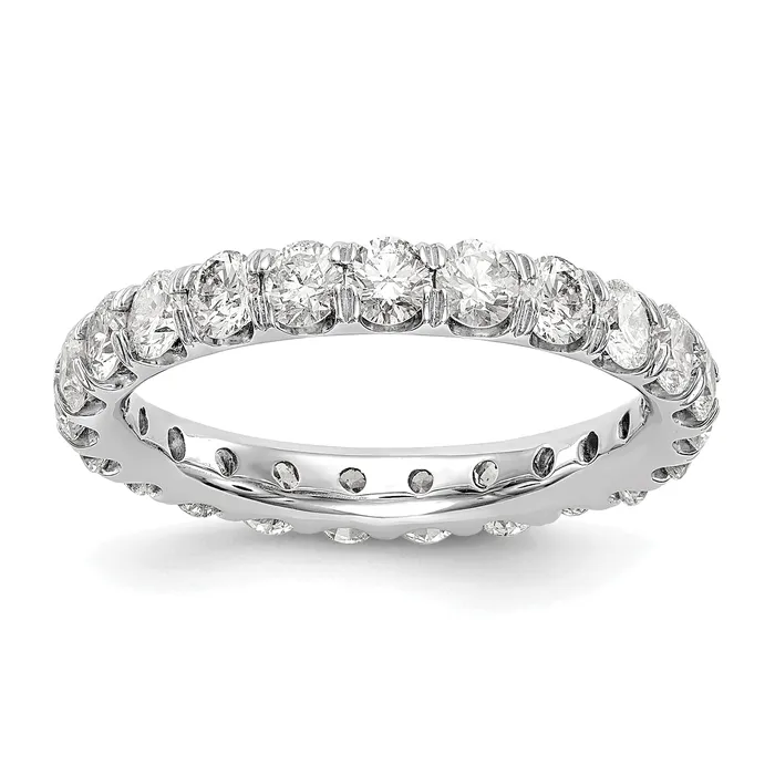Rings Goldia Solid Real 14k White Gold Polished U Shared Prong 3ct CZ Eternity Wedding Band Ring Rings Goldia Solid Real 14k White Gold Polished U Shared Prong 3ct CZ Eternity Wedding Band Ring