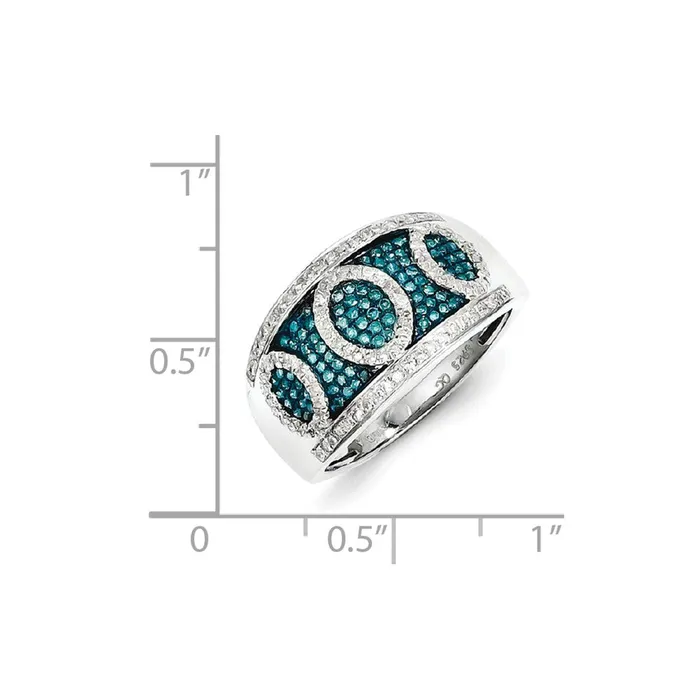Rings Goldia Sterling Silver Blue and White Diamond Ring