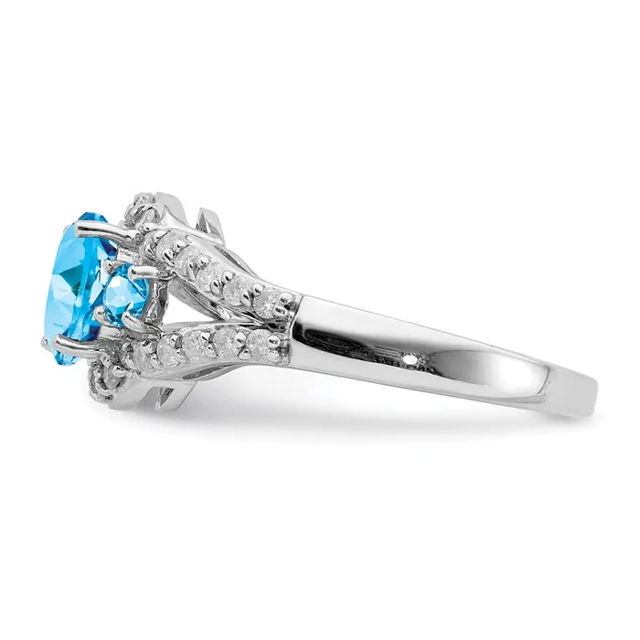Rings Goldia Sterling Silver Rhodium Blue Topaz u0026 Diamond Ring