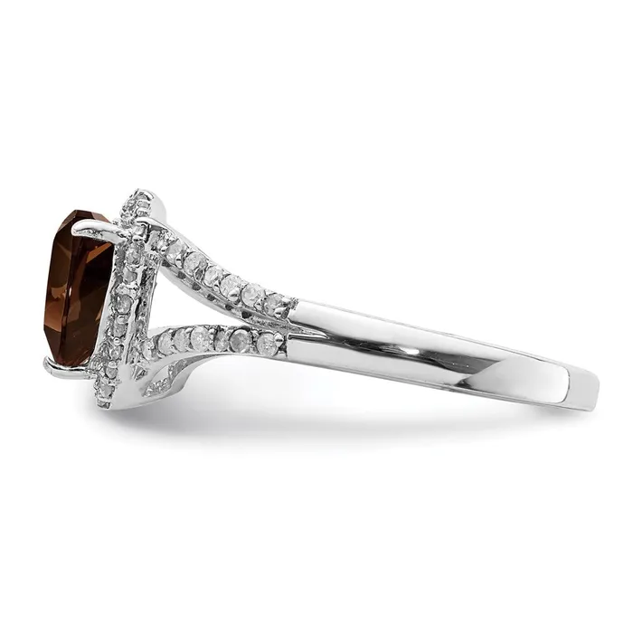 Rings Goldia Sterling Silver Rhodium Diamond u0026 Smoky Quartz Ring