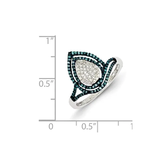 Rings Goldia Sterling Silver Rhodium Plated Blue and White Diamond Ring