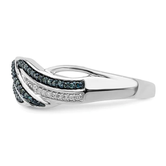 Rings Goldia Sterling Silver Rhodium Plated Blue and White Diamond Ring