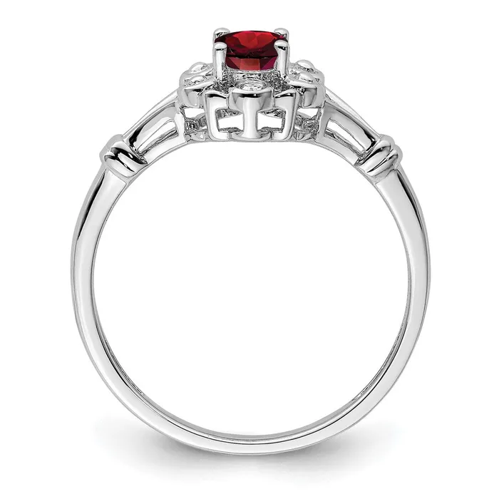 Rings Goldia Sterling Silver Rhodiumplated Garnet u0026 Diamond Ring
