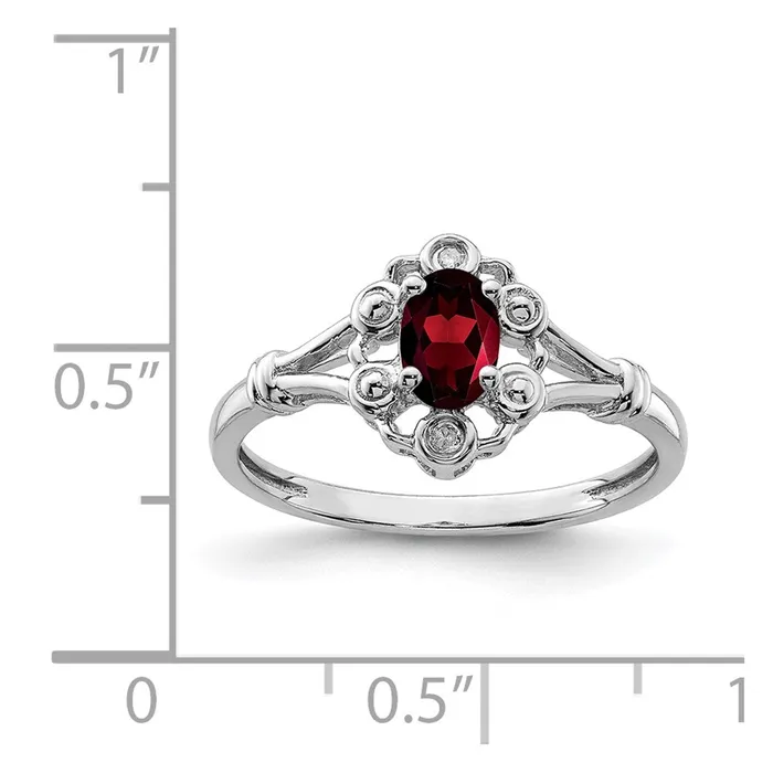 Rings Goldia Sterling Silver Rhodiumplated Garnet u0026 Diamond Ring