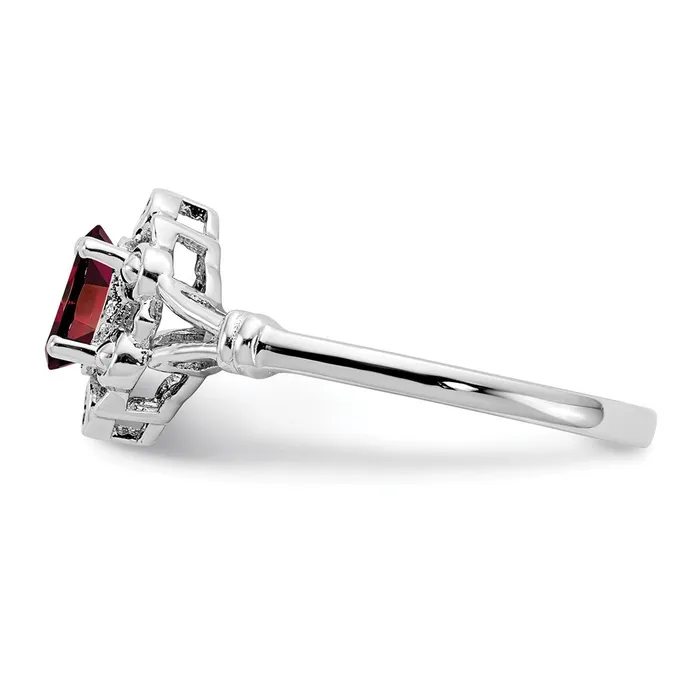 Rings Goldia Sterling Silver Rhodiumplated Garnet u0026 Diamond Ring