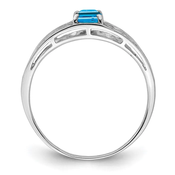 Rings Goldia Sterling Silver Rhodium Plated Sky Blue Topaz Ring