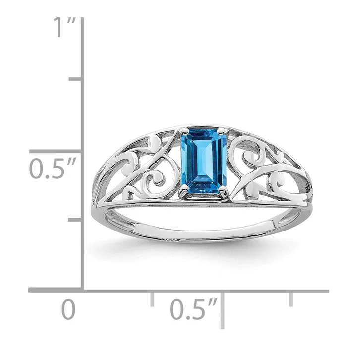 Rings Goldia Sterling Silver Rhodium Plated Sky Blue Topaz Ring