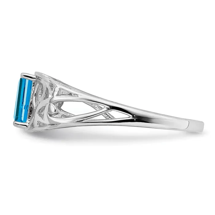 Rings Goldia Sterling Silver Rhodium Plated Sky Blue Topaz Ring