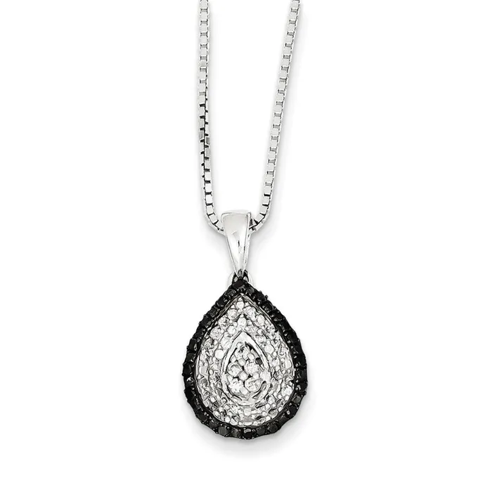 Rings Goldia Sterling Silver White u0026 Black Cluster Diamond Pendant