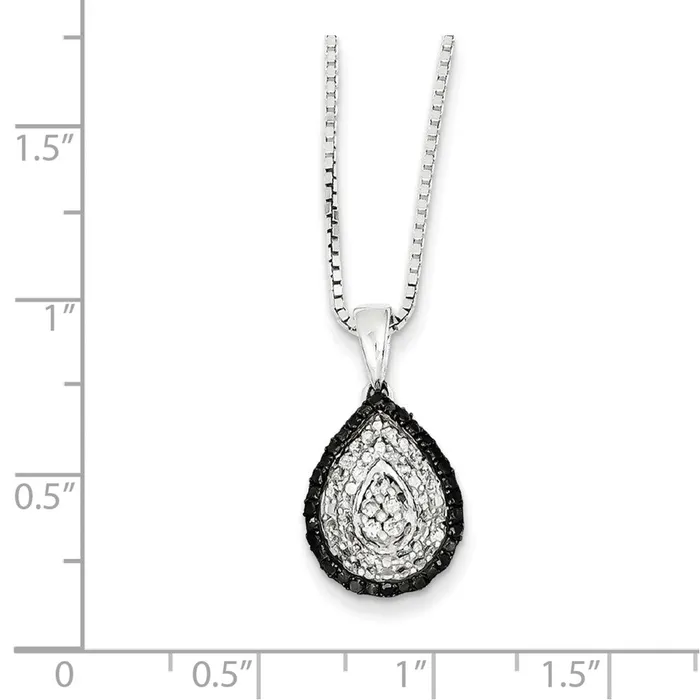 Rings Goldia Sterling Silver White u0026 Black Cluster Diamond Pendant