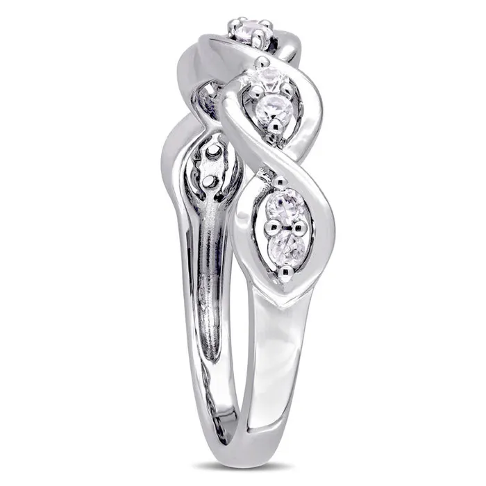 Rings Goldia White Sapphire Duo Twist Ring in Solid 14K White Gold Rings Goldia White Sapphire Duo Twist Ring in Solid 14K White Gold