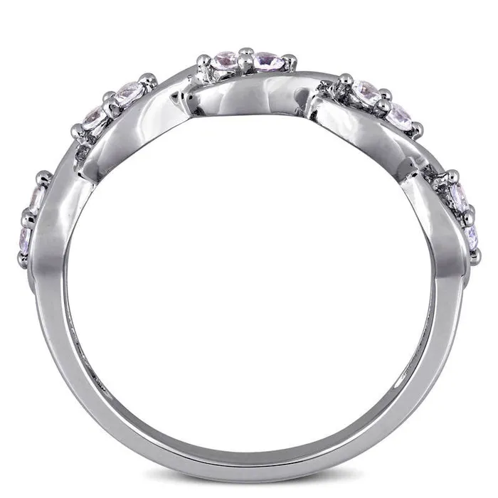 Rings Goldia White Sapphire Duo Twist Ring in Solid 14K White Gold Rings Goldia White Sapphire Duo Twist Ring in Solid 14K White Gold