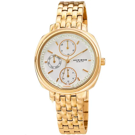 Rings JMS always Original Akribos XXIV Quartz White Dial Yellow Goldtone Ladies Watch AK1114YG Rings JMS always Original Akribos XXIV Quartz White Dial Yellow Goldtone Ladies Watch AK1114YG