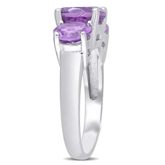 Rings JMS always Original Amour 3 38 CT TGW Amethyst 3 Stone Ring in Sterling Silver Rings JMS always Original Amour 3 38 CT TGW Amethyst 3 Stone Ring in Sterling Silver