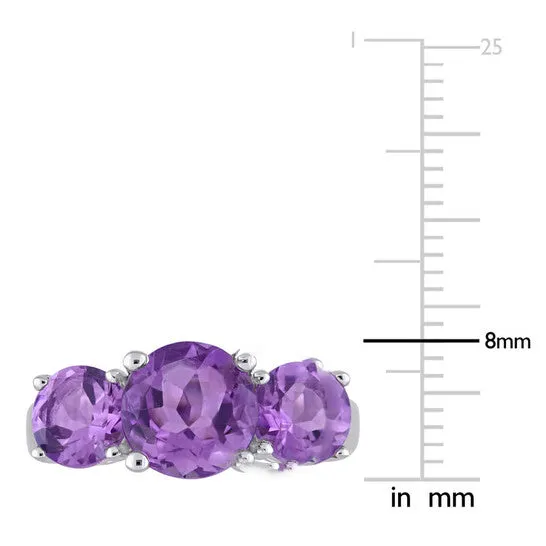 Rings JMS always Original Amour 3 38 CT TGW Amethyst 3 Stone Ring in Sterling Silver Rings JMS always Original Amour 3 38 CT TGW Amethyst 3 Stone Ring in Sterling Silver