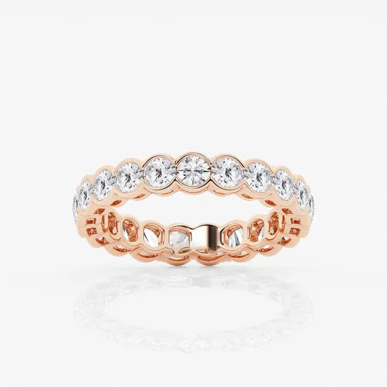 Rings JMS always Original Brilliant Diamond 2 cttw RoundCut Lab Grown Diamond Half Bezel Eternity Band in 14KT Rose Gold GSI Rings JMS always Original Brilliant Diamond 2 cttw RoundCut Lab Grown Diamond Half Bezel Eternity Band in 14KT Rose Gold GSI