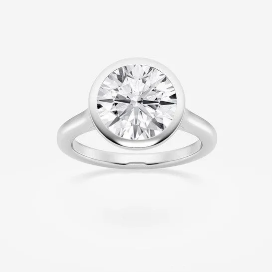 Rings JMS always Original Brilliant Diamond 5 cttw RoundCut Lab Grown Diamond Bezel Set Solitaire Engagement Ring in Platinum FGVSSI Rings JMS always Original Brilliant Diamond 5 cttw RoundCut Lab Grown Diamond Bezel Set Solitaire Engagement Ring in Platinum FGVSSI