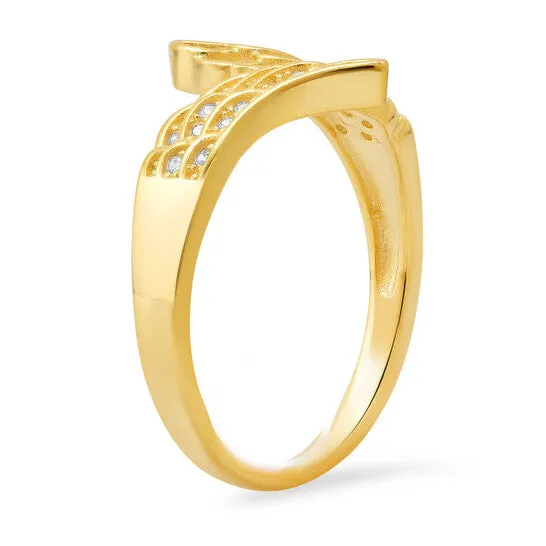 Rings JMS always Original Kylie Harper Gold Over Silver CZ Angel Wings Ring Rings JMS always Original Kylie Harper Gold Over Silver CZ Angel Wings Ring
