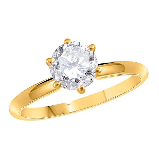 Rings JMS always Original Maulijewels 025 Carat Round Diamond Solitaire Engagement Ring For Women 14K Solid Yellow Gold Rings JMS always Original Maulijewels 025 Carat Round Diamond Solitaire Engagement Ring For Women 14K Solid Yellow Gold