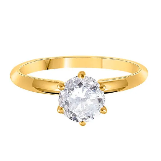 Rings JMS always Original Maulijewels 025 Carat Round Diamond Solitaire Engagement Ring For Women 14K Solid Yellow Gold Rings JMS always Original Maulijewels 025 Carat Round Diamond Solitaire Engagement Ring For Women 14K Solid Yellow Gold