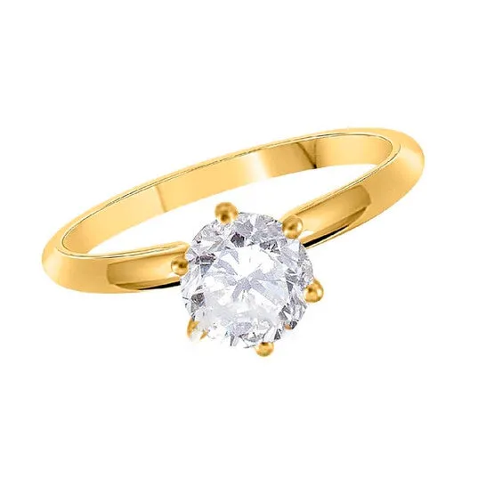 Rings JMS always Original Maulijewels 025 Carat Round Diamond Solitaire Engagement Ring For Women 14K Solid Yellow Gold Rings JMS always Original Maulijewels 025 Carat Round Diamond Solitaire Engagement Ring For Women 14K Solid Yellow Gold