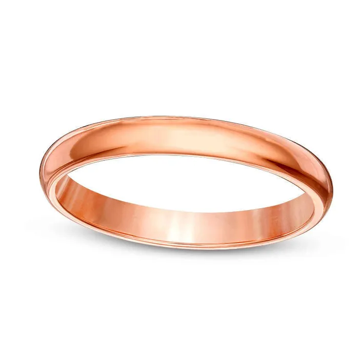 Rings Ladies 20mm Wedding Band in Solid 10K Rose Gold Goldia