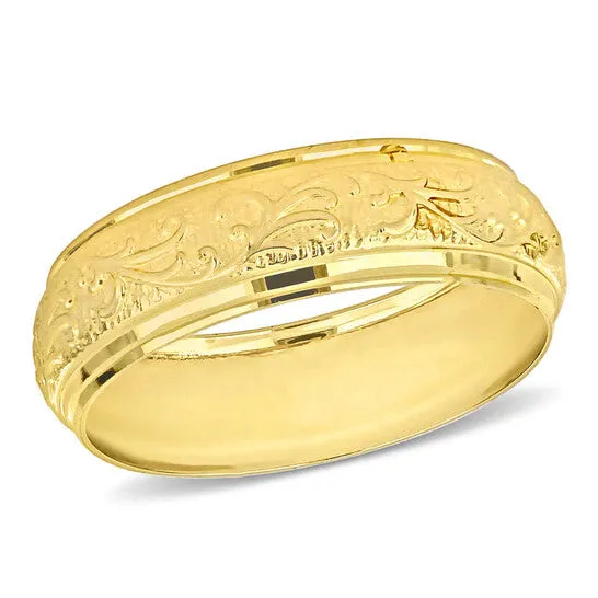 Rings Original Amour Mens 6mm Antique Filigree Wedding Band in 14k Yellow Gold JMS always Rings Original Amour Mens 6mm Antique Filigree Wedding Band in 14k Yellow Gold JMS always