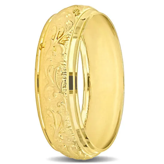 Rings Original Amour Mens 6mm Antique Filigree Wedding Band in 14k Yellow Gold JMS always Rings Original Amour Mens 6mm Antique Filigree Wedding Band in 14k Yellow Gold JMS always