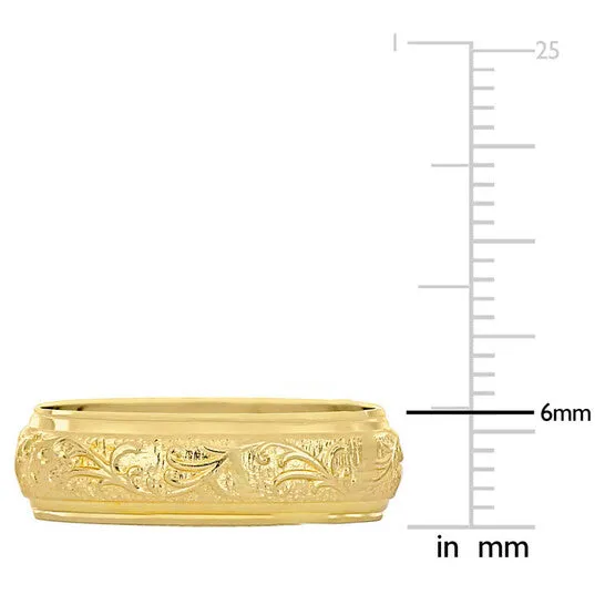 Rings Original Amour Mens 6mm Antique Filigree Wedding Band in 14k Yellow Gold JMS always Rings Original Amour Mens 6mm Antique Filigree Wedding Band in 14k Yellow Gold JMS always