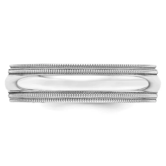 Rings Solid 10K White Gold 6mm Double Milgrain Comfort Fit MensWomens Wedding Band Ring Size 5 Goldia Rings Solid 10K White Gold 6mm Double Milgrain Comfort Fit MensWomens Wedding Band Ring Size 5 Goldia