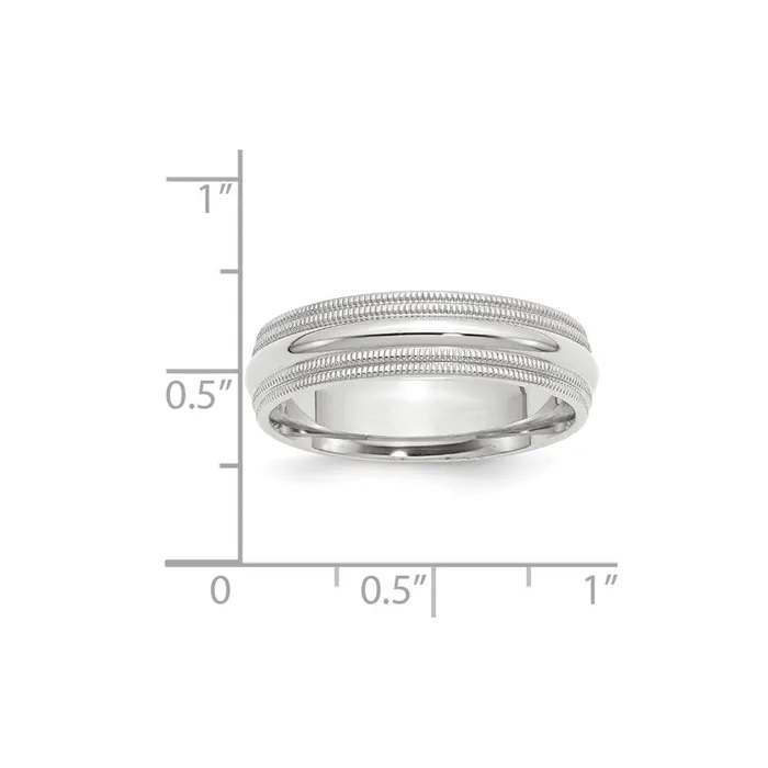 Rings Solid 10K White Gold 6mm Double Milgrain Comfort Fit MensWomens Wedding Band Ring Size 5 Goldia Rings Solid 10K White Gold 6mm Double Milgrain Comfort Fit MensWomens Wedding Band Ring Size 5 Goldia