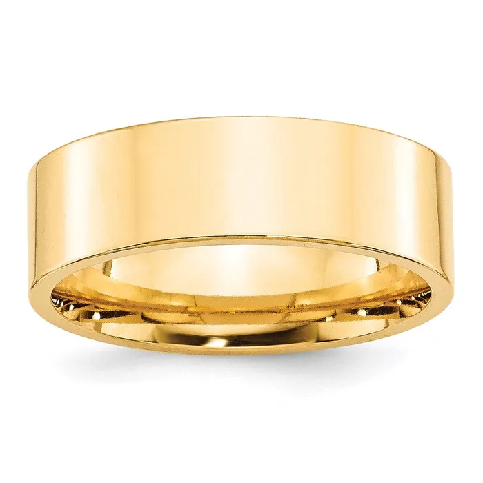 Rings Solid 10K Yellow Gold 7mm Standard Flat Comfort Fit MensWomens Wedding Band Ring Size 135 Goldia Rings Solid 10K Yellow Gold 7mm Standard Flat Comfort Fit MensWomens Wedding Band Ring Size 135 Goldia