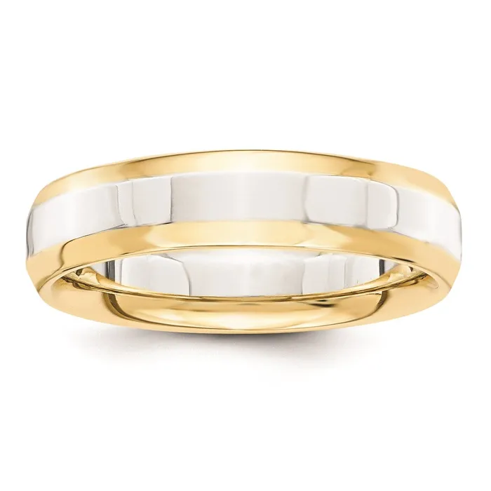 Rings Solid 10K Yellow Gold TwoTone 5mm Domed Size 11 Wedding MensWomens Wedding Band Ring Goldia Rings Solid 10K Yellow Gold TwoTone 5mm Domed Size 11 Wedding MensWomens Wedding Band Ring Goldia