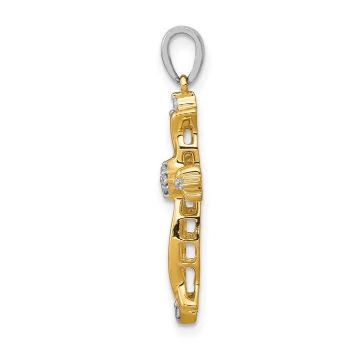 Rings Solid 14k Twotone 120ct Simulated CZ Cross Pendant Goldia Rings Solid 14k Twotone 120ct Simulated CZ Cross Pendant Goldia