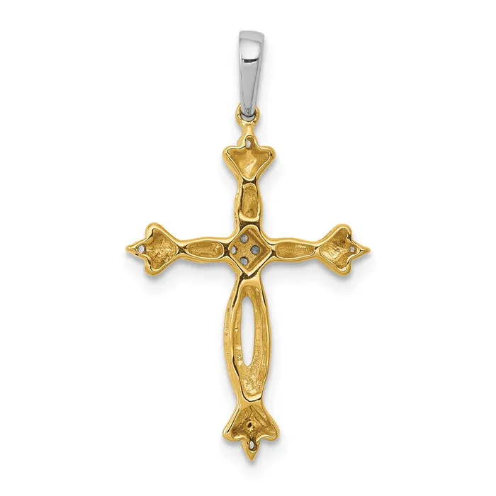 Rings Solid 14k Twotone 120ct Simulated CZ Cross Pendant Goldia Rings Solid 14k Twotone 120ct Simulated CZ Cross Pendant Goldia