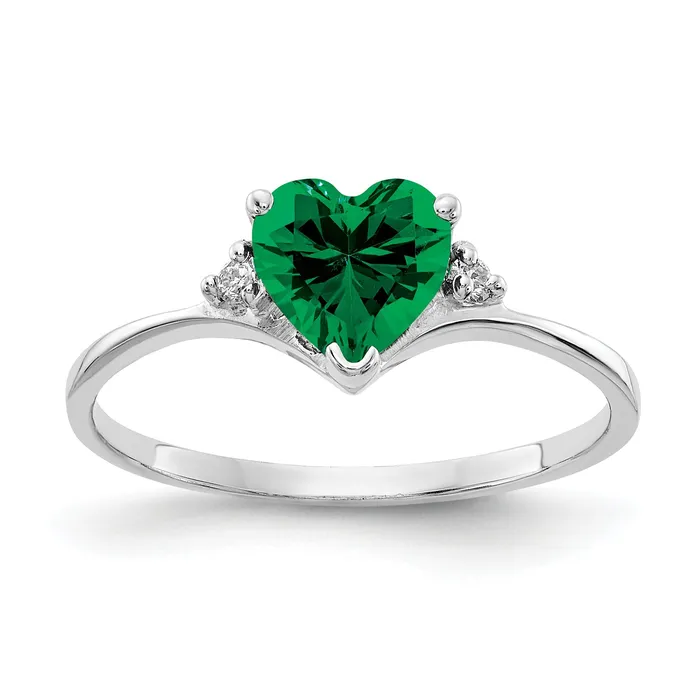 Rings Solid 14k White Gold 6mm Heart Mount St Helens VS Simulated CZ Ring Goldia Rings Solid 14k White Gold 6mm Heart Mount St Helens VS Simulated CZ Ring Goldia