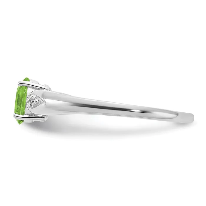 Rings Solid 14k White Gold Simulated Peridot and CZ Ring Goldia