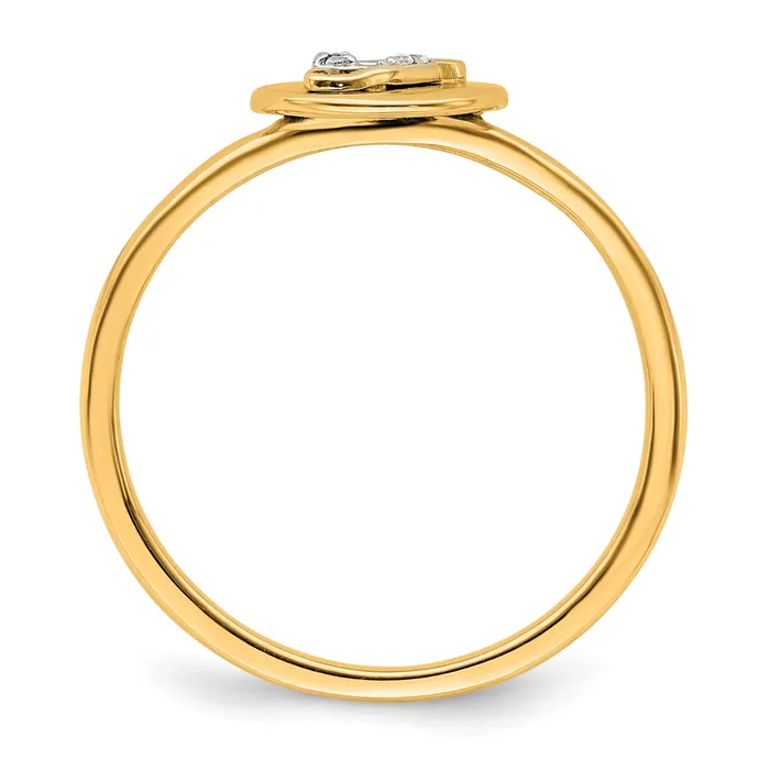 Rings Solid 14k Yellow Gold Simulated CZ Initial G Ring Goldia
