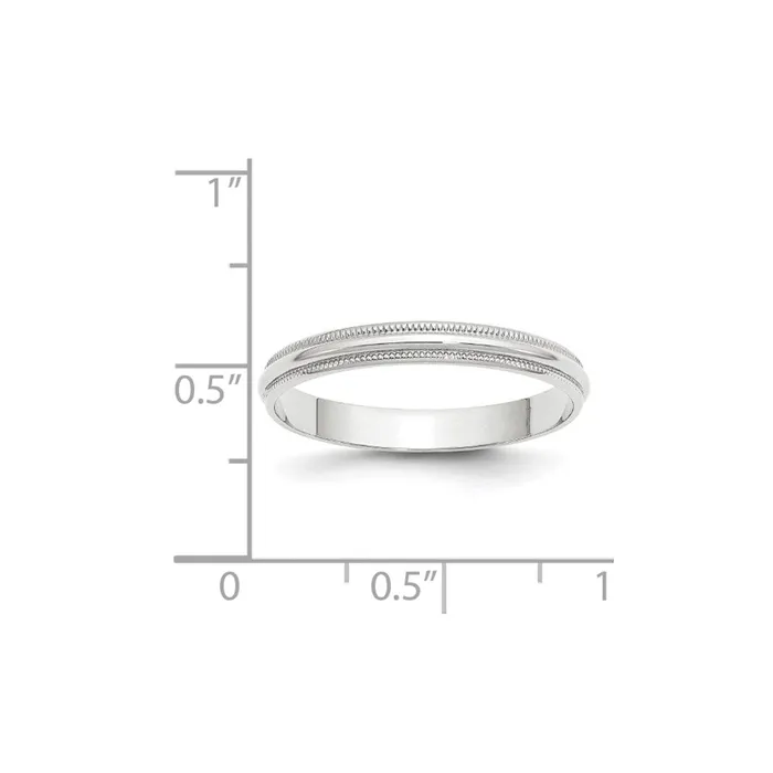 Rings Solid 18K White Gold 3mm Light Weight Milgrain Half Round MensWomens Wedding Band Ring Size 55 Goldia Rings Solid 18K White Gold 3mm Light Weight Milgrain Half Round MensWomens Wedding Band Ring Size 55 Goldia